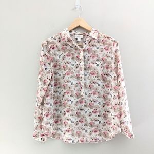 LOFT | Neutral Floral Blouse
